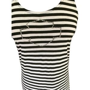 NWT HARLEY DAVIDSON MAXI DRESS RHINESTONE BAR AND SHIELD ON FRONT